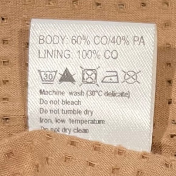 Nanushka Basket Weave Textured Open Cropped Camel Blazer Size Medium - Picture 6 of 6